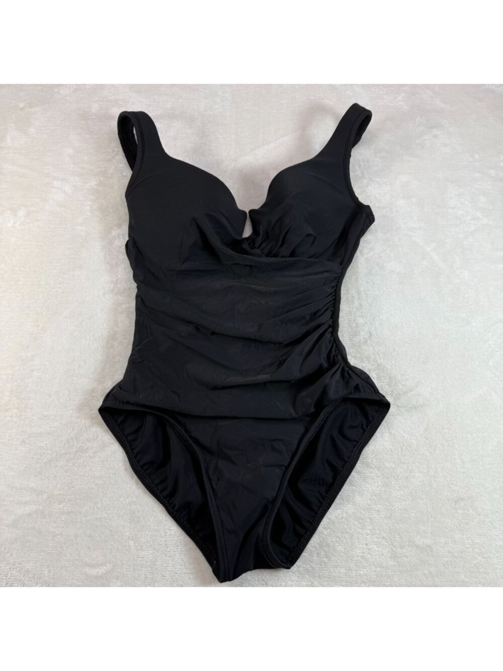 Miraclesuit Escape One Piece Womens 12 Swimsuit Black Slimming Tummy Control